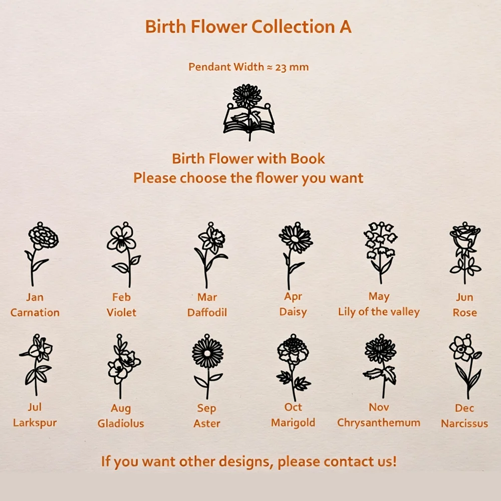 맞춤 제작된 탄생화 모티브의 열린 책 모양 목걸이, 속 - Birth Flower Necklace 리뷰 및 가격
